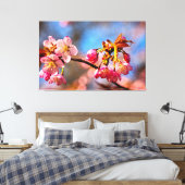 Kersenbloesems staan klaar om te openen en bloeien canvas afdruk (Insitu (Slaapkamer))