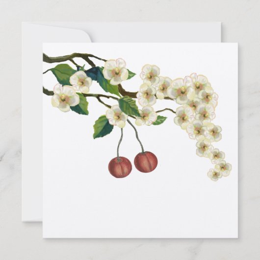 Kersenbloesems Tak Save the Date Kaart (Achterkant)