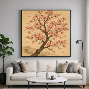 Kersenbloesems - Traditionele Japanse Kunststijl Poster
