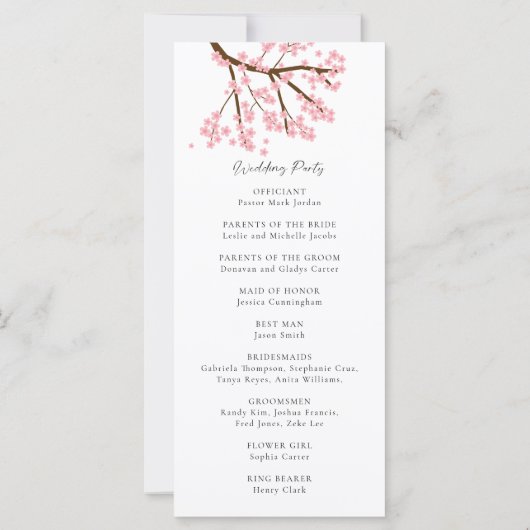 Kersenbloesems Trouwbloem Elegant Script (Achterkant)