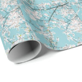 Kersenbloesems: Turquoise bloementrend Cadeaupapier (Rol Hoek)