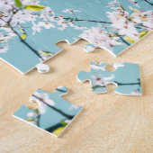 Kersenbloesems: Turquoise bloementrend Legpuzzel (Zijkant)