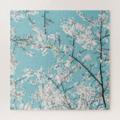 Kersenbloesems: Turquoise bloementrend Legpuzzel (Horizontaal)