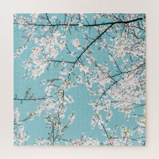 Kersenbloesems: Turquoise bloementrend Legpuzzel (Verticaal)