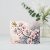 Kersenbloesems, Uitnodiging Briefkaart (Staand voorkant)