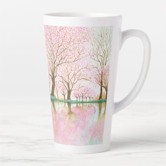 Kersenbloesems van de liefde - Moederdag Latte Mok (Rechts)