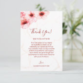 Kersenbloesems Waterverf Marmeren Bruiloft Bedankkaart (Staand voorkant)