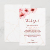 Kersenbloesems Waterverf Marmeren Bruiloft Bedankkaart (Voorkant / Achterkant)