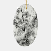 'Kersenbloesems' Zwart & Wit Ornament (Rechts)