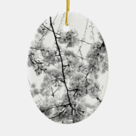 'Kersenbloesems' Zwart & Wit Ornament
