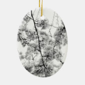 'Kersenbloesems' Zwart & Wit Ornament (Achterkant)