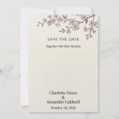 Kersenbloesemtak Save the Date Kaart (Achterkant)