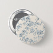 Kersenbloesemtakken in blauw en wit ronde button 5,7 cm (Voorkant /achterkant)