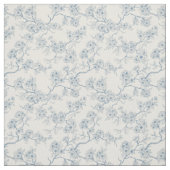 Kersenbloesemtakken in blauw en wit stof (Swatch)