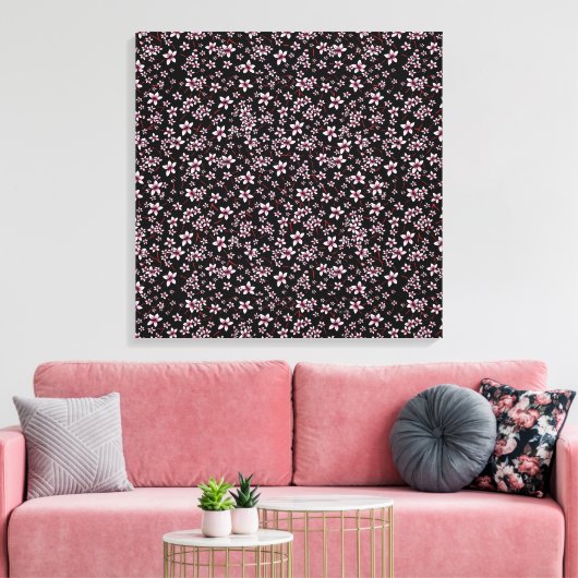 Kersenbloesemtapijt Canvas Afdruk (Insitu (Woonkamer))