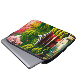 Kersenbloesemtempel laptop sleeve