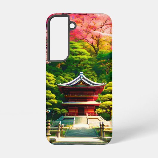 Kersenbloesemtempel samsung galaxy hoesje (Achterkant)