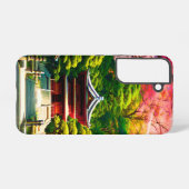 Kersenbloesemtempel samsung galaxy hoesje (Achterkant horizontaal)