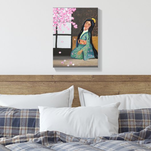 Kersenbloesemtijd Canvas Afdruk (Insitu (Slaapkamer))