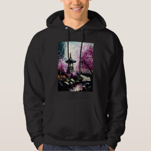 Kersenbloesemtuin met heilig vijver Frans brood Hoodie