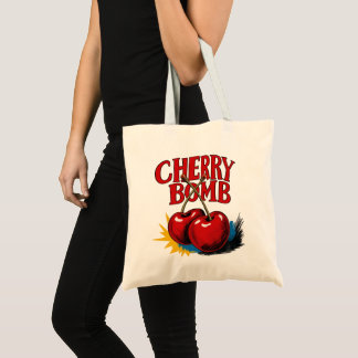 Kersenbom Retro Kersen Tote Bag
