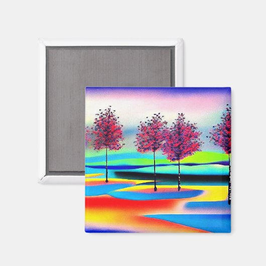 Kersenbomen in het water magneet (Voorkant / Achterkant)