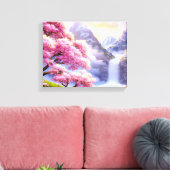 "Kersenbomen op de Riverbank I" Canvas Afdruk (Insitu (Woonkamer))