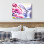 "Kersenbomen op de Riverbank I" Canvas Afdruk (Insitu (Slaapkamer))
