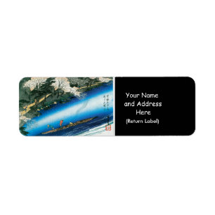 Kersenbomen over de rivier, Arashiyama, Japan. Etiket