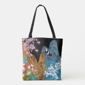 Kersenbomen Tsunami Waves Met Panda's Canvas tas (Achterkant)