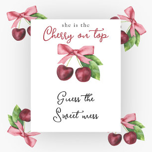 kersenboog baby shower Raad de zoete puinhoop Poster