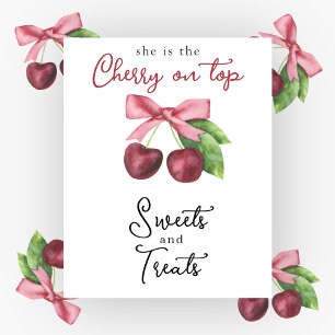 Kersenboog baby shower Snoepjes en lekkernijen Poster