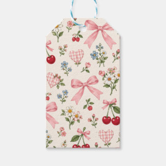 Kersenboog Bloemstofpatroon | Roze Gi Cadeaulabel