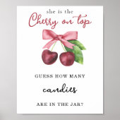 Kersenboog - Hoeveel snoepjes zitten er in de pot Poster (Voorkant)