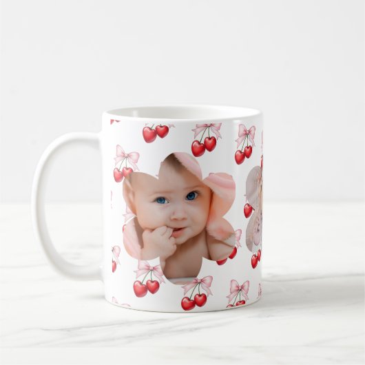 Kersenboog roze foto kinderen koffiemok (Links)