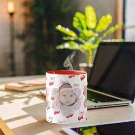 Kersenboog roze foto kinderen mok