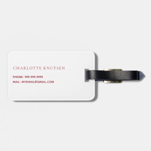 Kersenboog roze naam bagagelabel (Achterkant horizontaal)