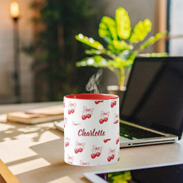 Kersenboog roze naam mok