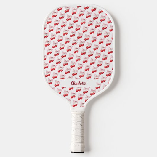 Kersenboog roze naam pickleball paddle (Achterkant)