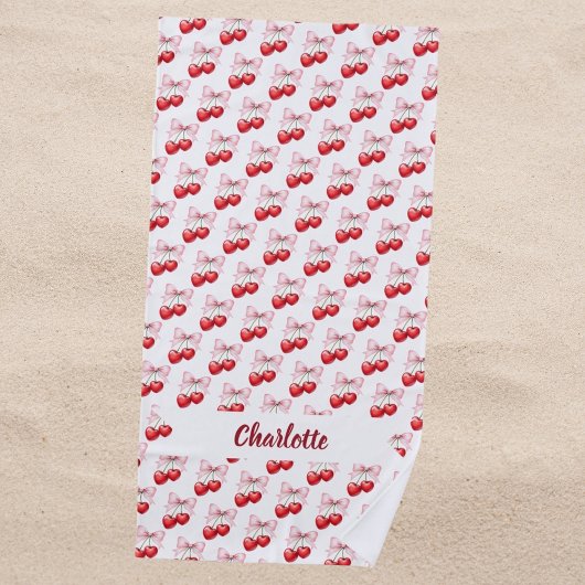 Kersenboog roze naam strandlaken