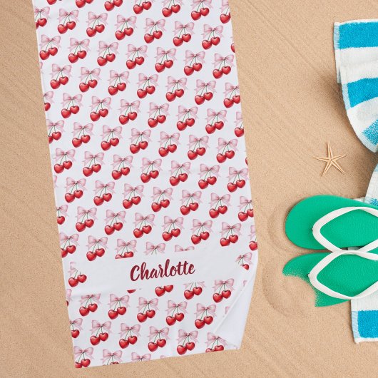 Kersenboog roze naam strandlaken