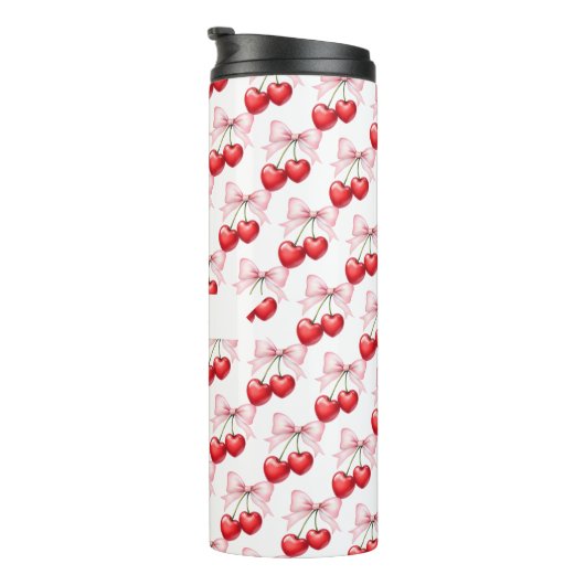 Kersenboog roze naam thermosbeker (Geroteerd rechts)