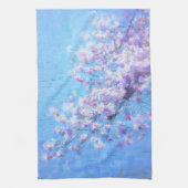 Kersenboom foto schilderij keukenhanddoek (Verticaal)