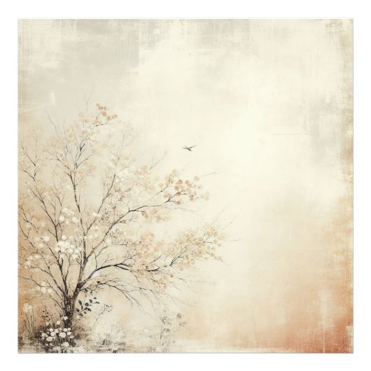 Kersenboom Oude Foto Grafisch Ontwerp Afdruk (Voorkant)