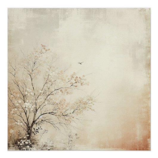 Kersenboom Oude Foto Grafisch Ontwerp Perfect Poster (Voorkant)