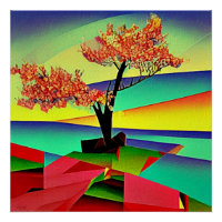 Kersenboom te midden van rotsen 3