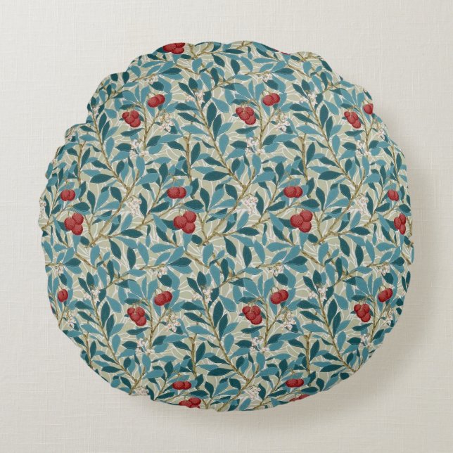 Kersenboom, William Morris Rond Kussen (Voorkant)