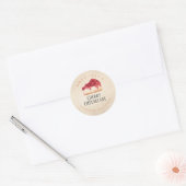 Kersencheesecake Kraft Bakkerij Waterverf Rustiek Ronde Sticker (Envelop)