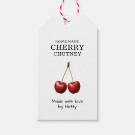 Kersenchutney-etiket voor je zelfgemaakte recepten cadeaulabel