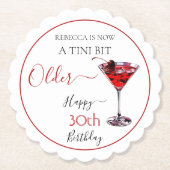 Kersencocktail Een tini beetje Oudere Verjaardag Kartonnen Onderzetters (Voorkant)